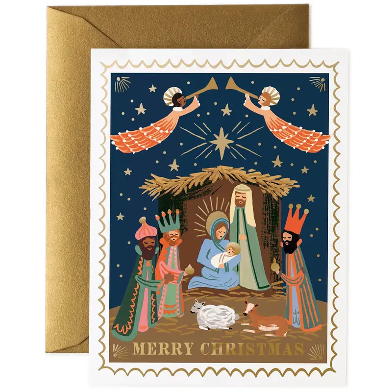 Christmas Nativity Christmas Greetings Card By Rifle Paper Co.