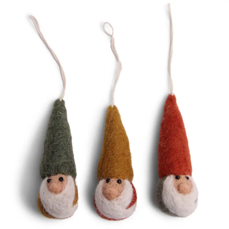 Colourful Gnomes Hanging Christmas Decorations by Gry & Sif