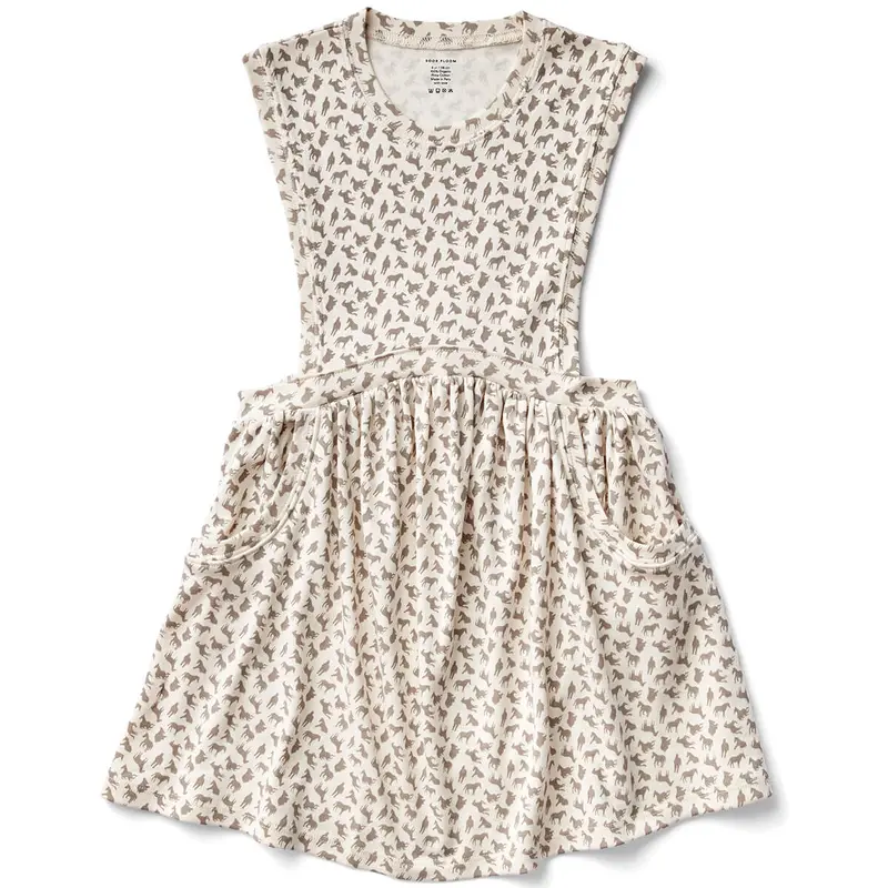 Dunes Dress in Horse Print Morel by Soor Ploom - Last Ones In Stock - 10-12 Years