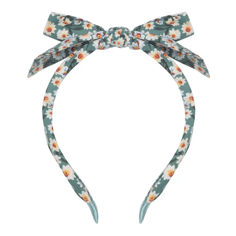 Edie Bow Alice Band in Green Daisy by Mimi & Lula