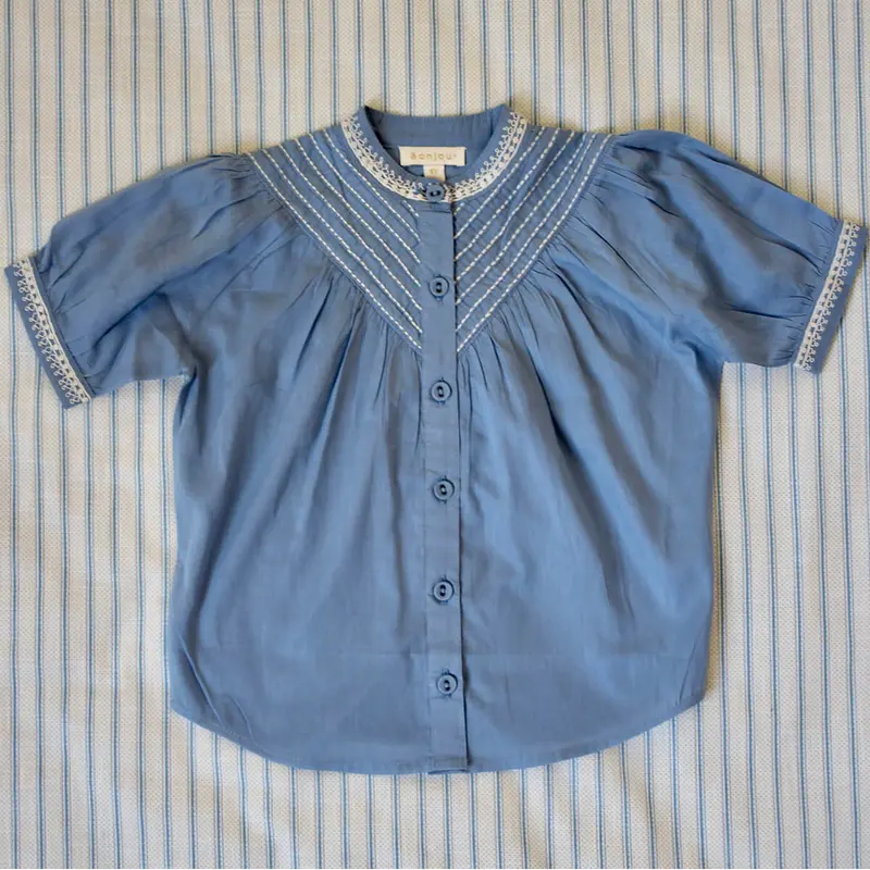 Essential Blouse in Light Blue by Bonjour