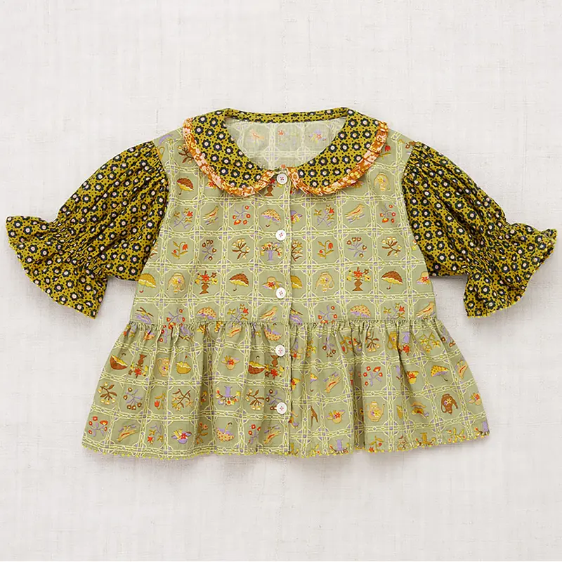 Esther Top in Vert Trellis by Misha & Puff - Last Ones In Stock - 8-10 Years
