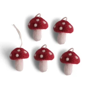 Forest Mushrooms Hanging Decorations in Red by Gry & Sif