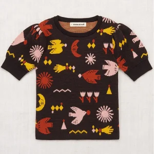 Frankie Top in Basalt Daleyden Fte Jacquard by Misha & Puff - Last Ones In Stock - 4-6 Years