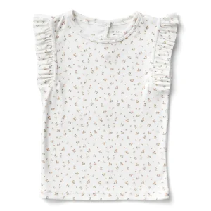 Frill Tee in Fleur Print Sorbet by Soor Ploom - Last Ones In Stock - 10-12 Years