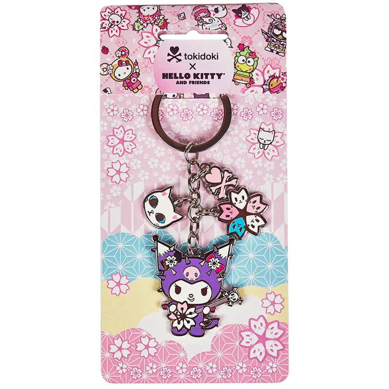Kuromi Sakura Festival Enamel Charm Keyring by Tokidoki