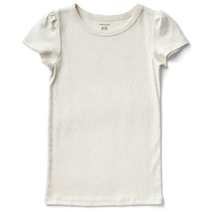Pouf Tee in Milk Pointelle by Soor Ploom - Last Ones In Stock - 10-12 Years