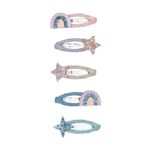 Rainbow And Star Mini Clic Clac Hair Clips by Mimi & Lula