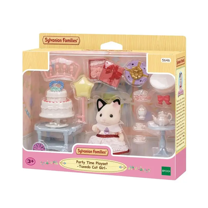 Tuxedo Cat Girl Party Time Playset by Sylvanian Families