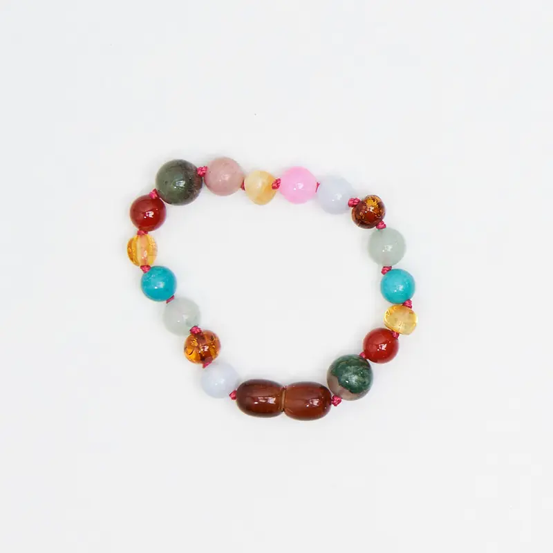 Billie Kids Bracelet in Rainbow Gemstones by Nirrimis