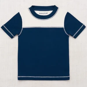 Bleacher Colourblock Tee in Marine Blue by Misha & Puff - Last Ones In Stock - 3-5 Years