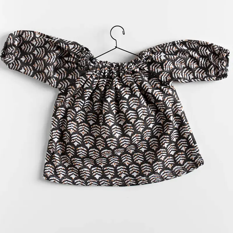 Block Print Dress in Black Domino by Polka Dot Club