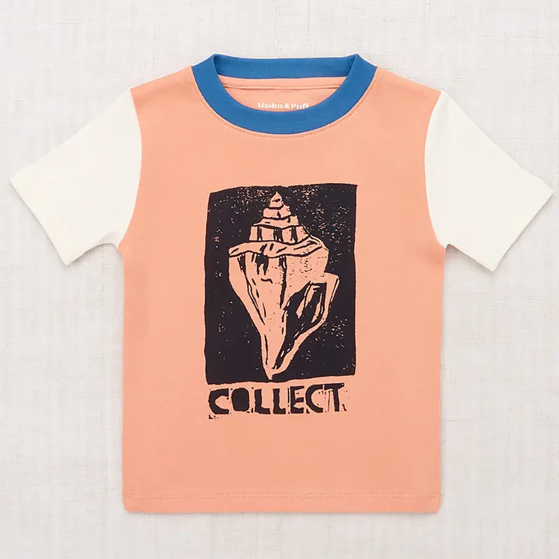 Collect Ringer Tee in Flamingo by Misha & Puff