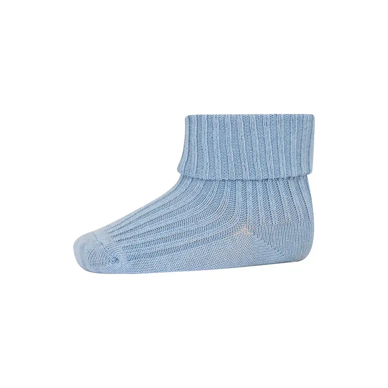 Cotton Rib Ankle Socks in Dusty Blue by MP Denmark