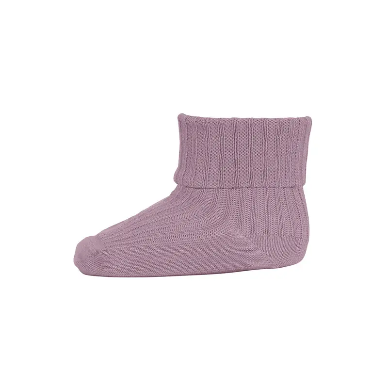 Cotton Rib Ankle Socks in Lilac Shadow by MP Denmark