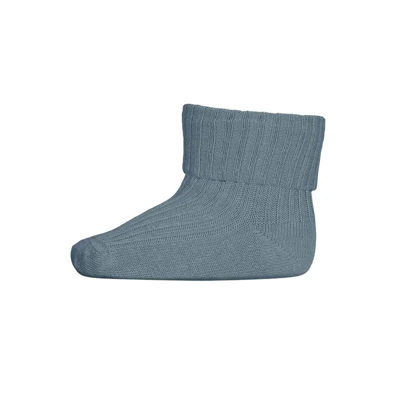 Cotton Rib Ankle Socks in Provincial Blue by MP Denmark