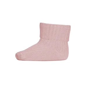 Cotton Rib Ankle Socks in Silver Pink by MP Denmark