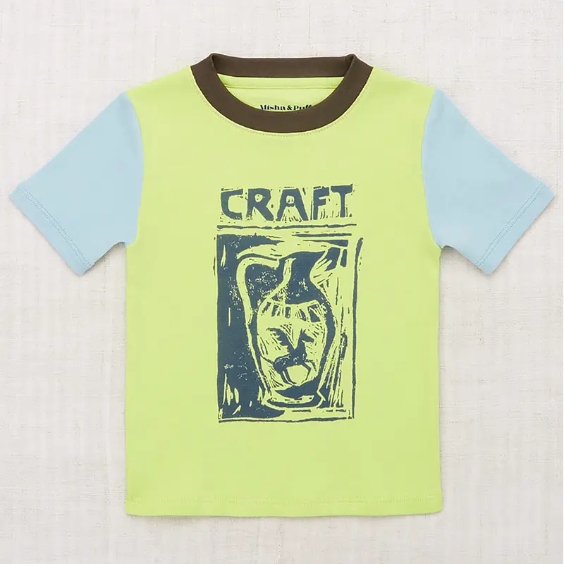Craft Ringer Tee in Limeade by Misha & Puff - Last Ones In Stock - 4-6 Years