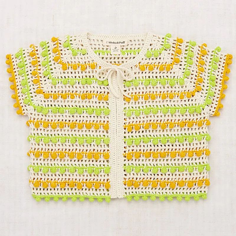 Isla Tie Cardigan in Marzipan by Misha & Puff - Last One In Stock - 10 Years