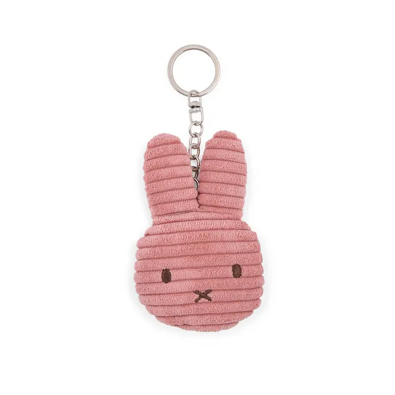 Miffy Corduroy Flat Keyring in Dusty Rose (10cm) by Bon Ton Toys