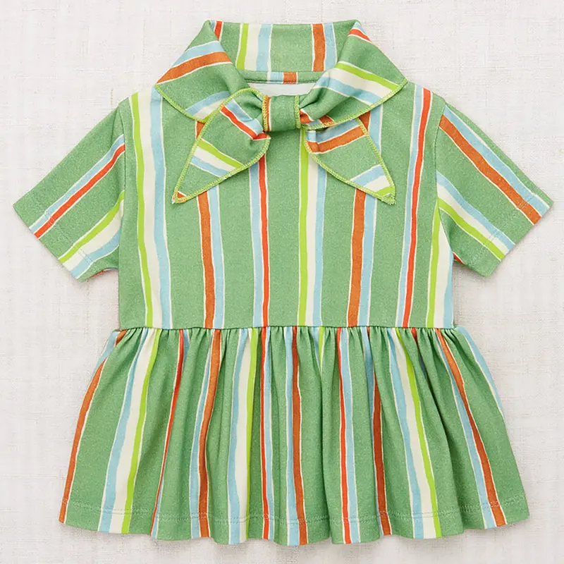 Scout Peplum Top in Mojave Watercolour Stripe by Misha & Puff - Last Ones In Stock - 5-10 Years