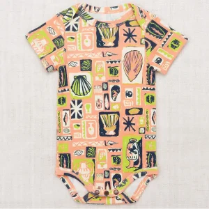Short Sleeve Lap Onesie in Flamingo Collection by Misha & Puff