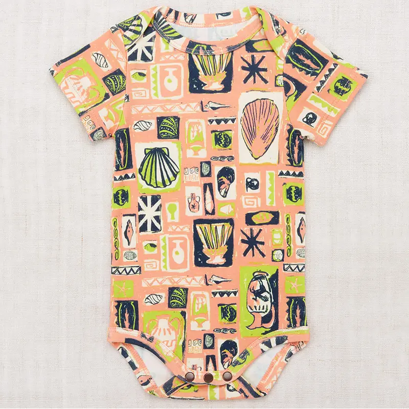 Short Sleeve Lap Onesie in Flamingo Collection by Misha & Puff