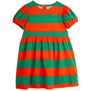Stripe Puff Sleeve Dress by Mini Rodini
