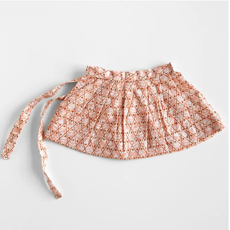 Tie Skirt in Pink Domino by Polka Dot Club
