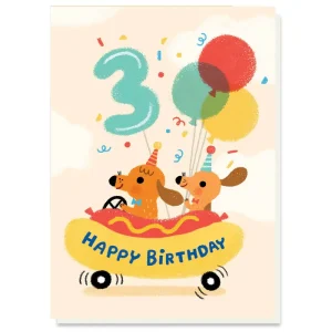 3rd Birthday Hotdog Greetings Card by Grace Habib for Stormy Knight