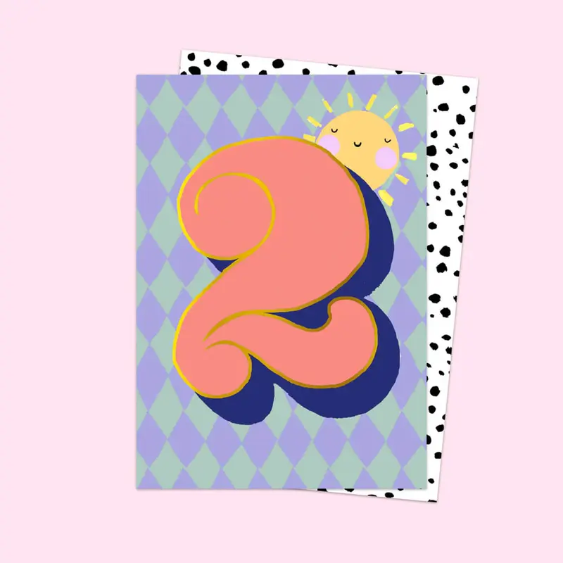 Age 2 Birthday Sunshine Greetings Card by Eleanor Bowmer