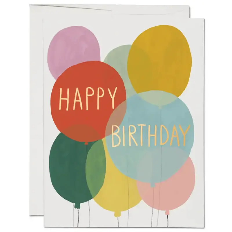 Birthday Balloons Greetings Card by Red Cap Cards