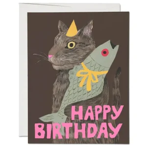 Cat's Delight Greetings Card by Red Cap Cards