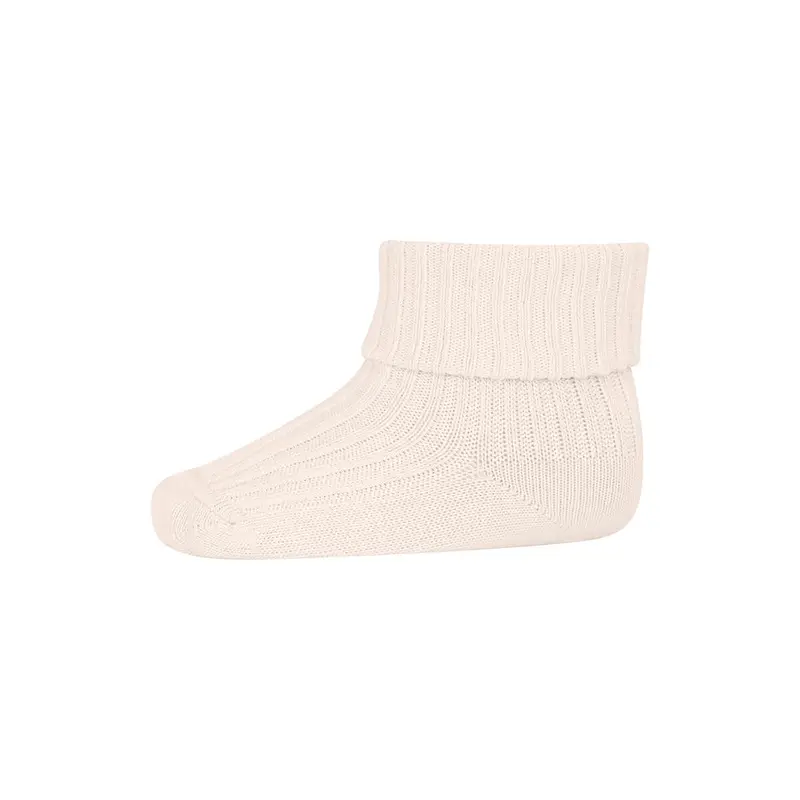 Cotton Rib Ankle Socks in Pink Champagne by MP Denmark