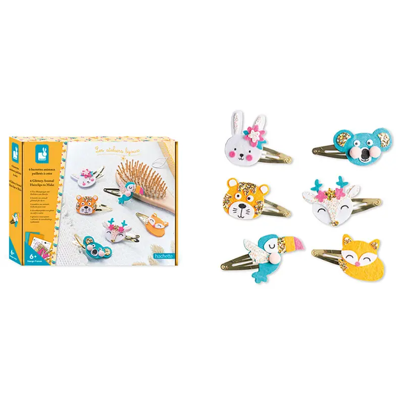 Glittery Animal Hairclips To Make by Janod