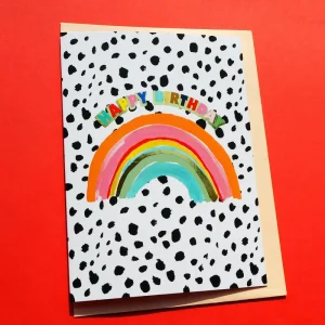 Happy Birthday Rainbow Greetings Card by Eleanor Bowmer