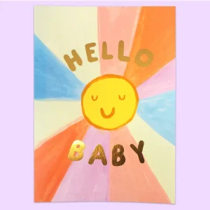 Hello Baby Sunshine Greetings Card by Eleanor Bowmer