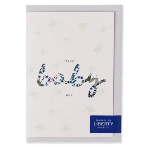 Liberty New Baby Boy Greetings Card in Feldberg Forest Liberty Print by The Charming Press