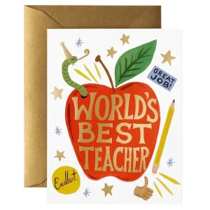 World's Best Teacher Greetings Card By Rifle Paper Co.