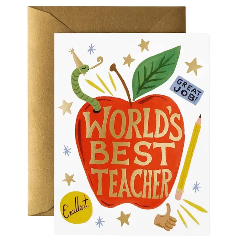 World's Best Teacher Greetings Card By Rifle Paper Co.