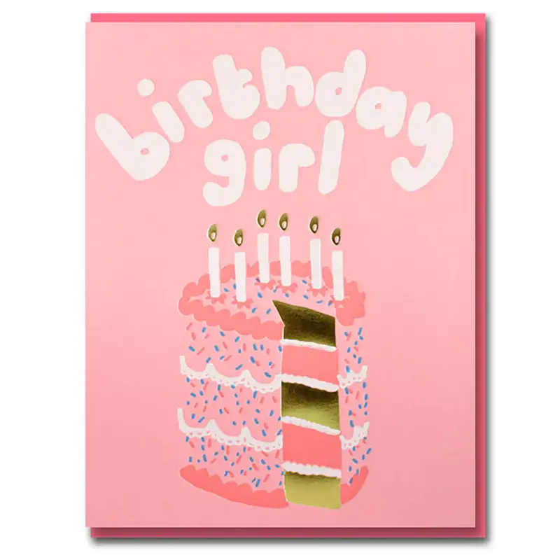 Joyful Pink Cake Greetings Card by Emma Emmerson for 1973