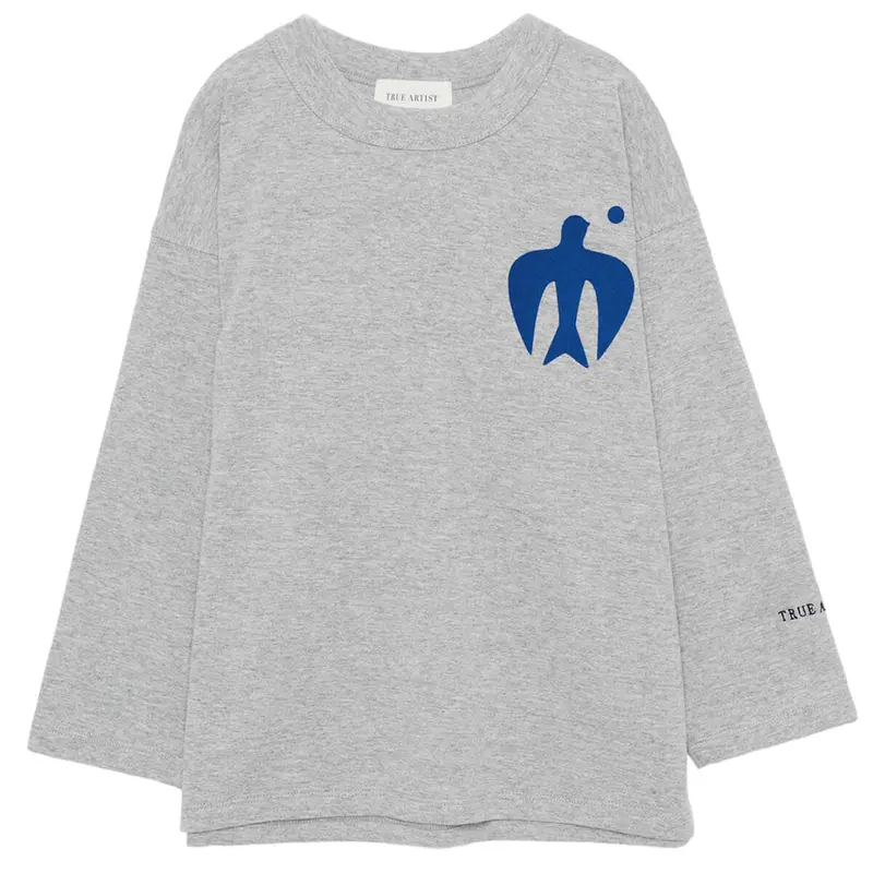 T-Shirt n02 in Grey Melange by True Artist - Last One In Stock - 12-13 Years