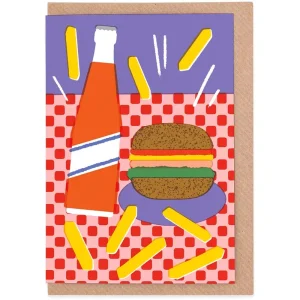 Burgers and Fries Greetings Card by Evermade