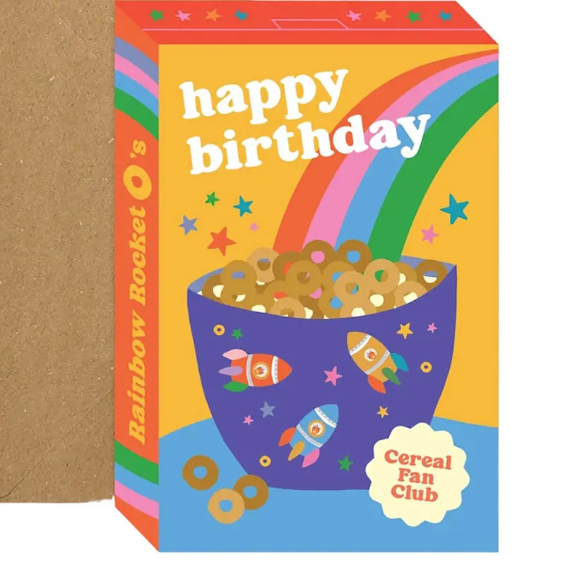 Cereal Fan Greetings Card by Mifkins