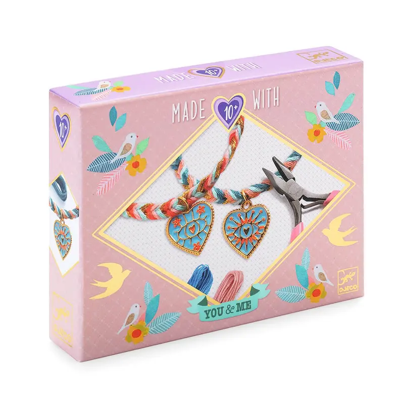 Friendship And Hearts You And Me Twin Bracelets Craft Kit by Djeco