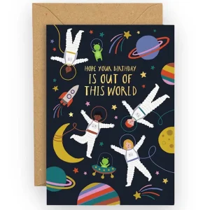 Space Birthday Greetings Card by Mifkins