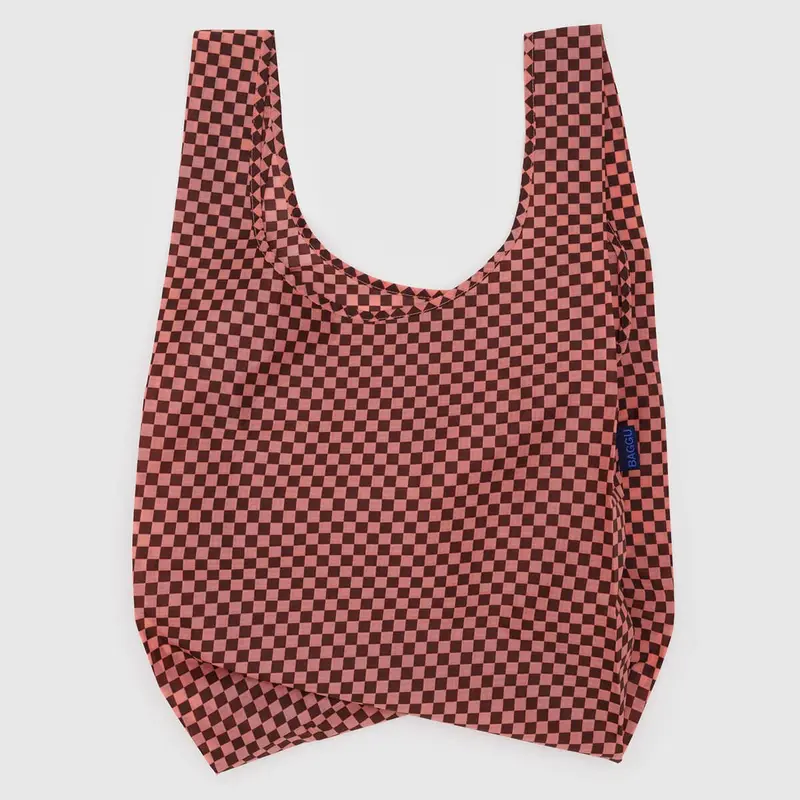 Standard Bag in Pink Brown Check by Baggu