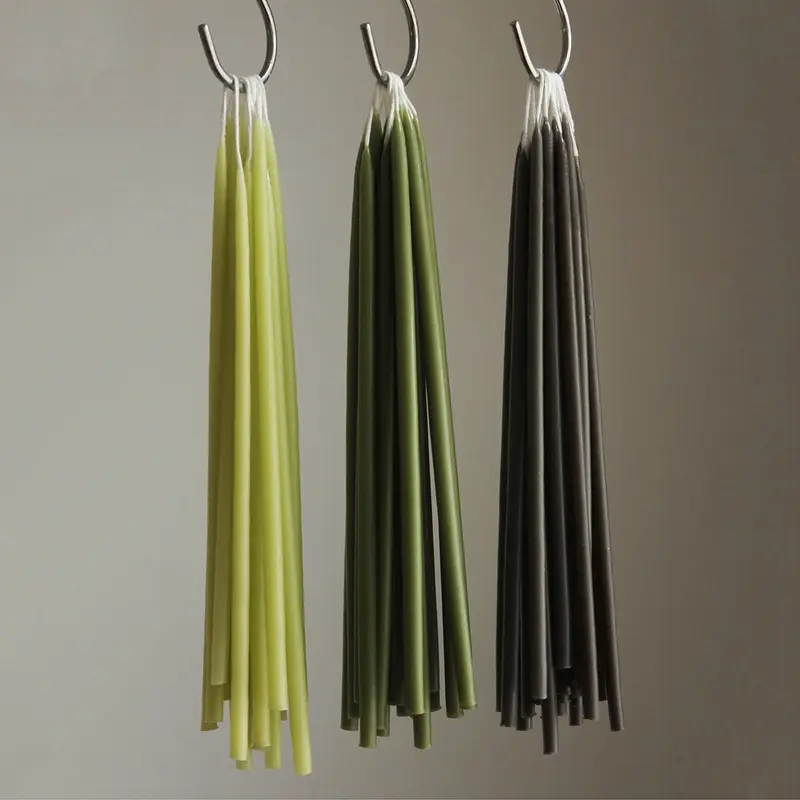 8 Celebration Extra Long Birthday Candles in Green Tea Mix by Wax Atelier