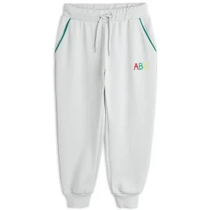 ABC Embroidered Sweatpants in Grey Melange by Mini Rodini