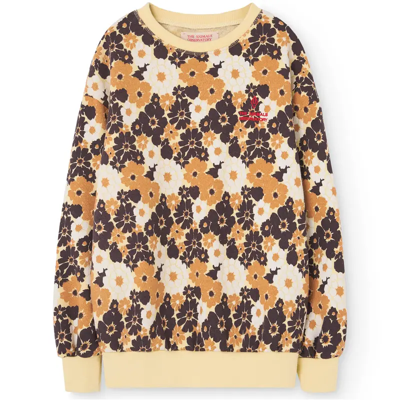Bear Kids Sweatshirt in Soft Yellow by The Animals Observatory